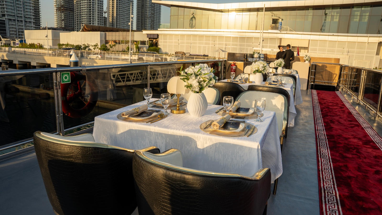 Elegant yacht dining area